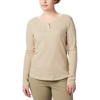 Columbia Ženske Majice S Kapuljačom - Canyon Point Henley Krem | FGRO-92563